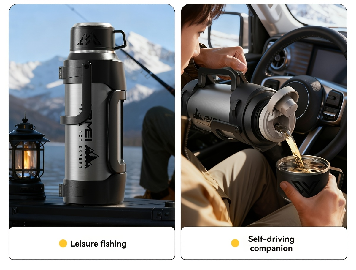 1 stainless steel large capacity in multiple sizes with a handle and cup lid featuring a tea storage compartment and maintaining temperature for suitable for outdoor use and camping Product details 23