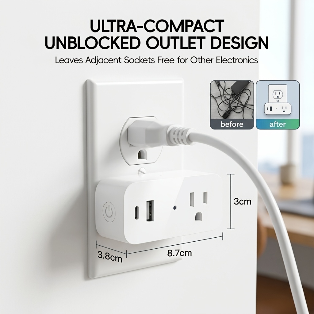 TEMU Smart Socket, Supporting Mobile Phone Control. With 1080p Camera And Remote Control