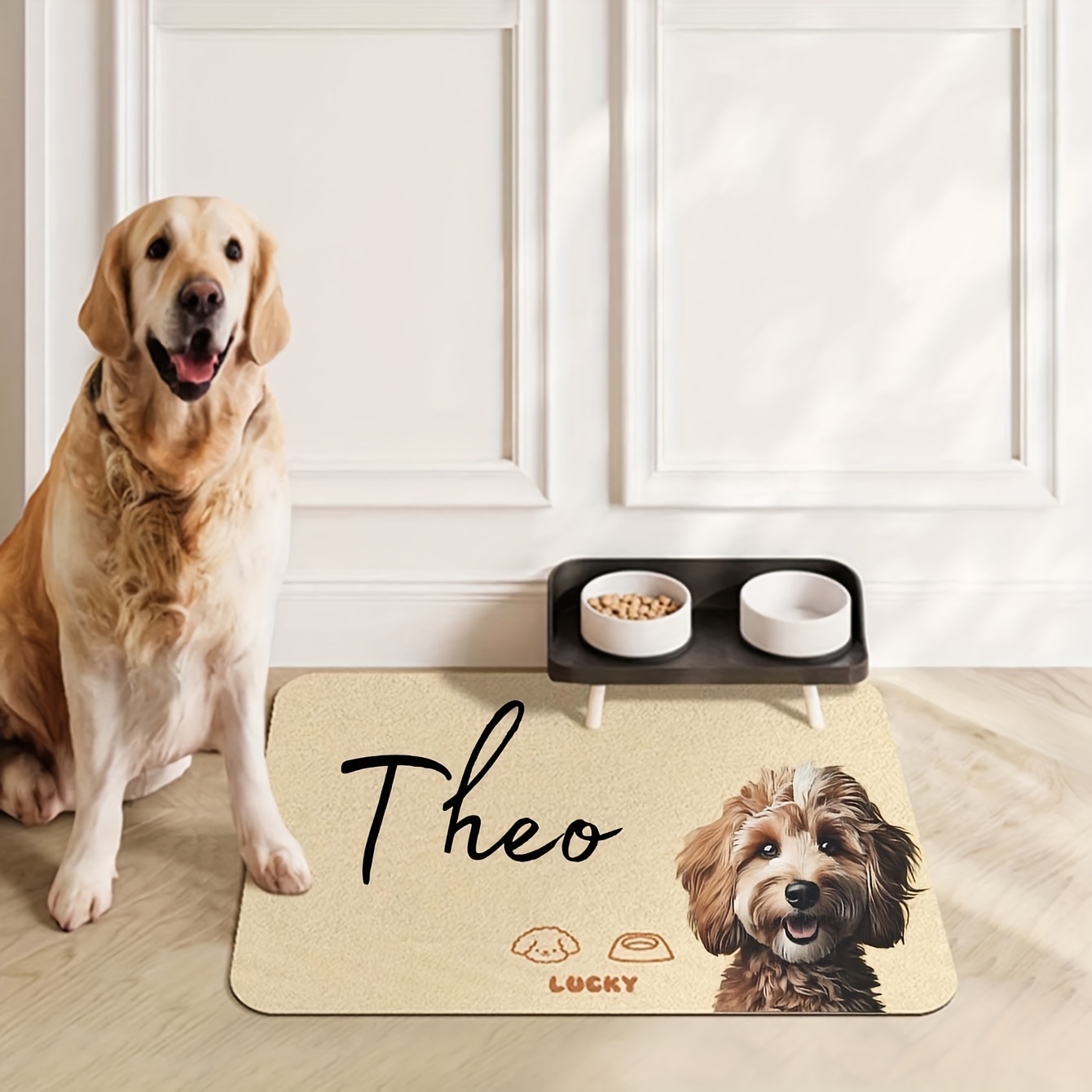 Custom Doormat Personalized Dog Bowl Mat Food Mat