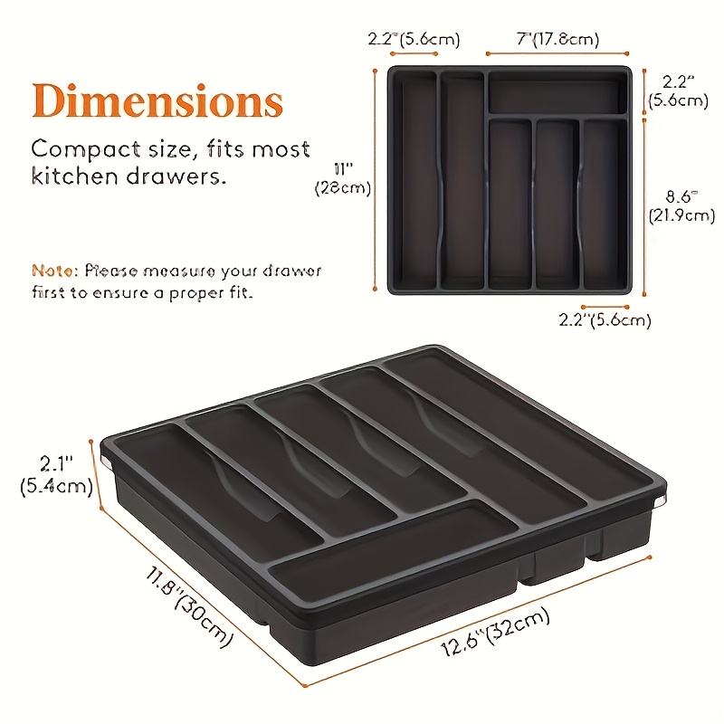 1Pc Lidded Cutlery Organizer 6 Slot Dustproof Sealed Kitchen