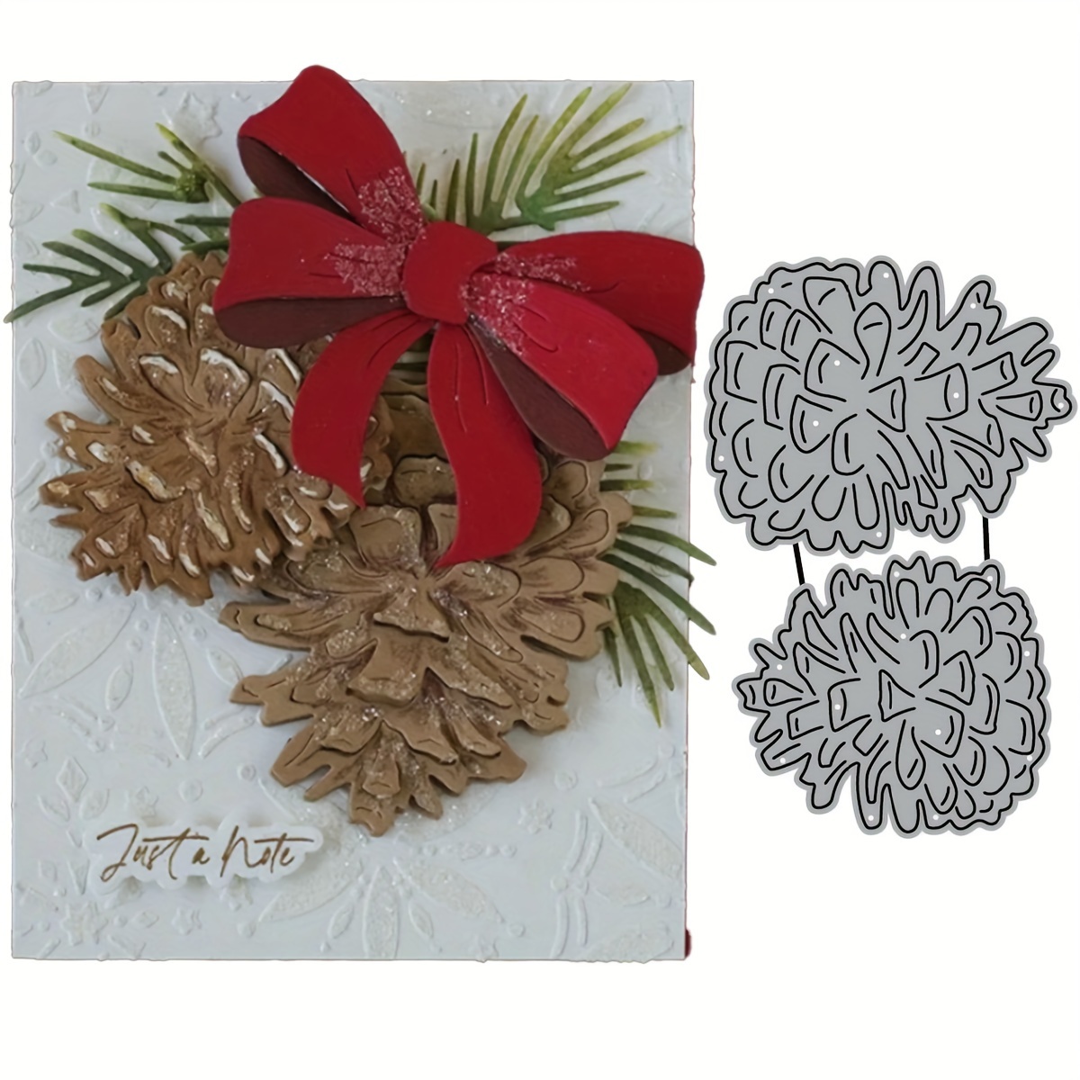 

1 Pc Pine Cone Metal Cutting Die, Diy Scrapbooking Album Embossing Stencil For Paper Craft Decoration, Greeting & Festive Decor