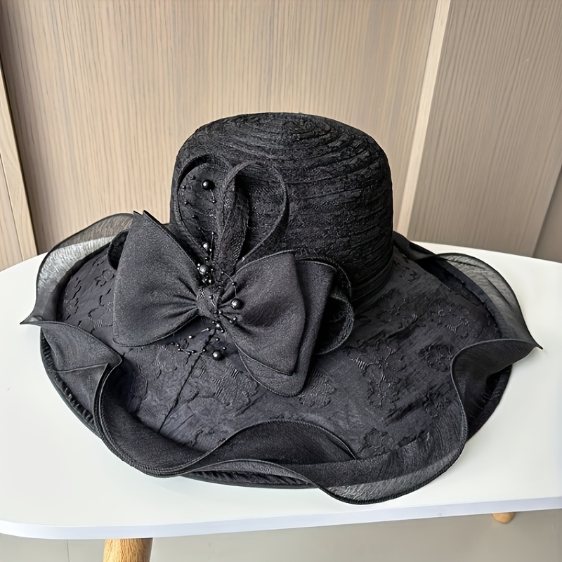 TEMU 1pc Fisherman Hat Foldable Women's Floral Lace Net Spring/summer Beach Hat Suitable For Outdoor Street, Dance Party, Hiking