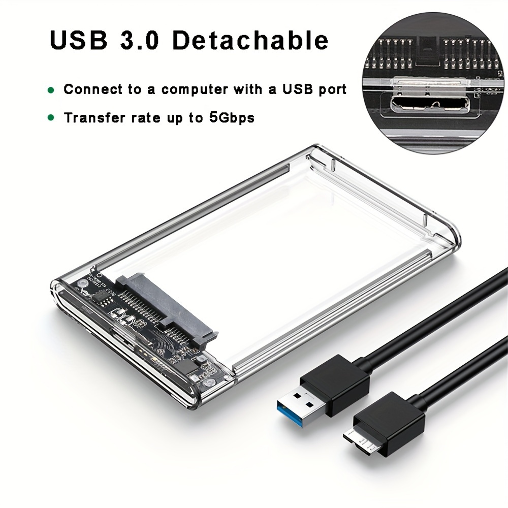 

2.5" Sata To Usb 3.1 -c Enclosure, Pc , External For Laptop And , Supports Hdd And Ssd,