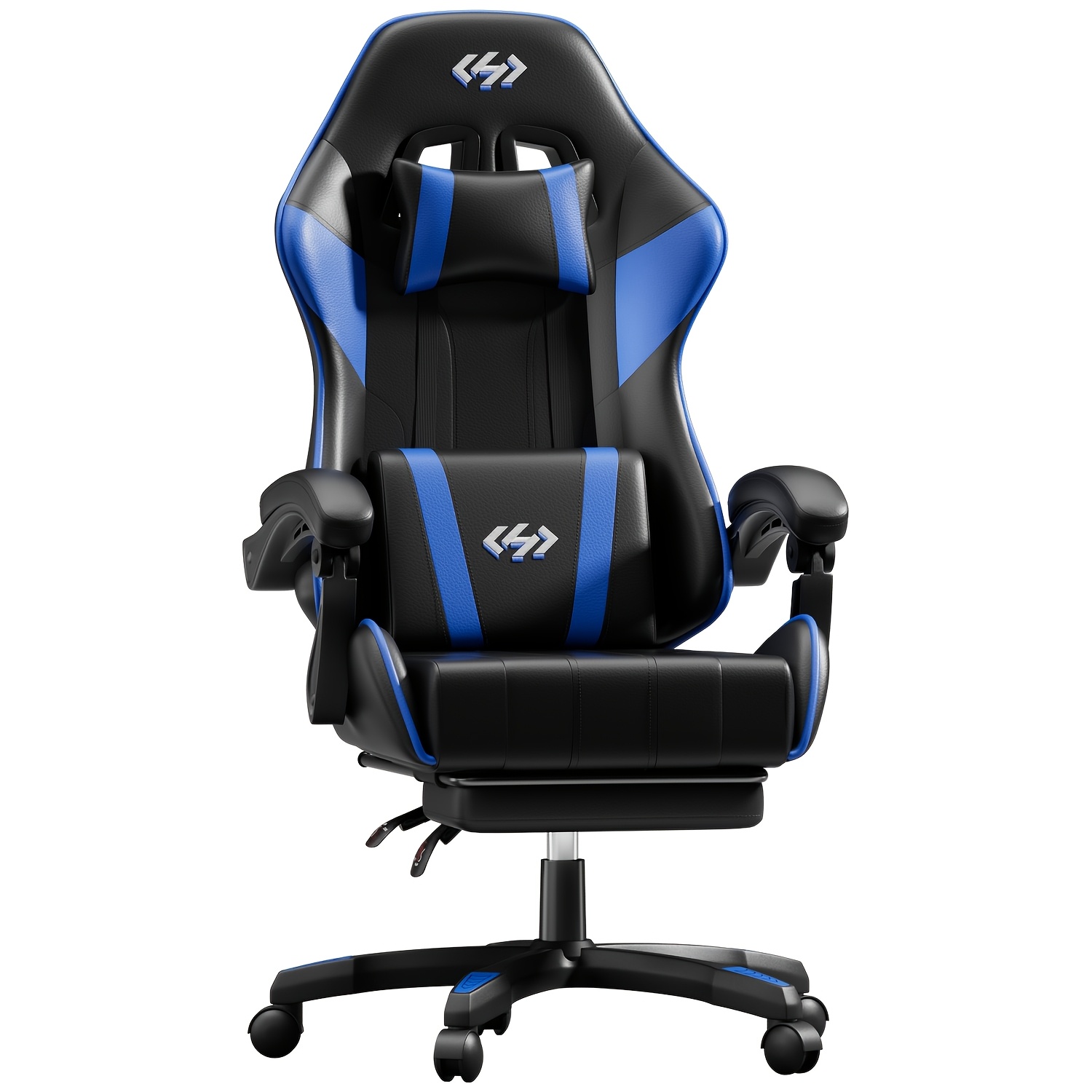 Image of Furnishia Gaming Chair With Footrest, Height Adjustable Computer Chair With Lumbar Support & Headrest For Adults, 360 Degree Swivel Office Chair For Office, Bedroom, Sturdy Writing Workstation