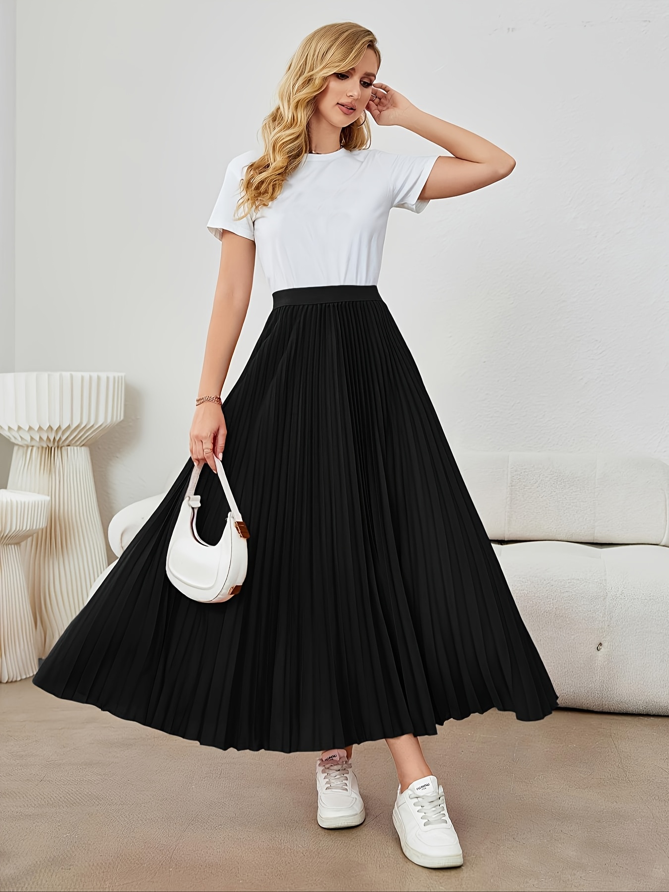 1pc hot elegant pleated skirt dates - Temu Oman