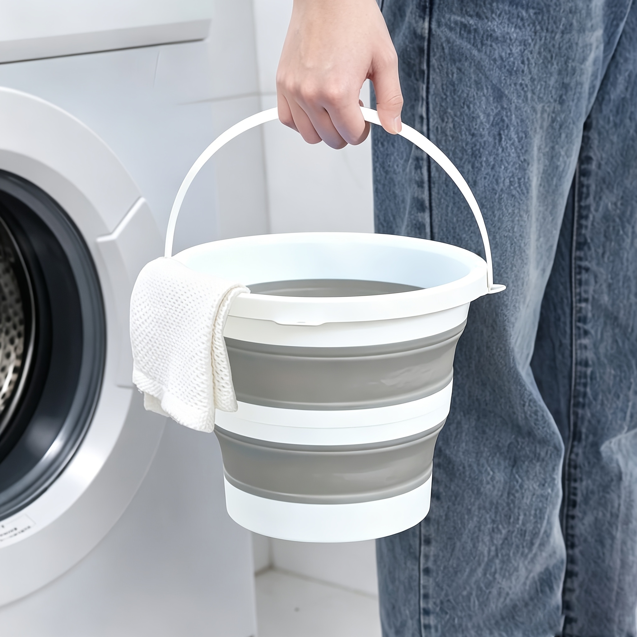 1pc folding bucket portable water bucket foldable car washing bucket outdoor camping fishing travel water bucket wash bucket easy to storage cleaning supplies household gadgets