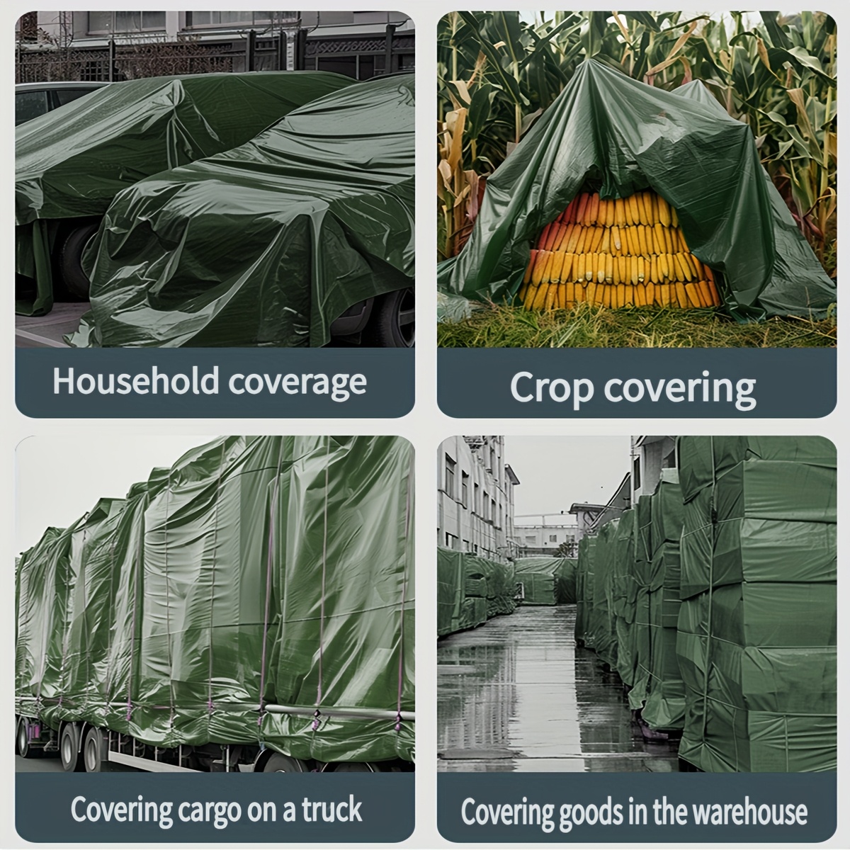 Outdoor Camping, Rooftops, Yards, Swimming Pools, Boats, And Garage Covers Are Suitable for Versatile Christmas Gifts. The Outdoor Awning Fabric Is in Green And Silver.