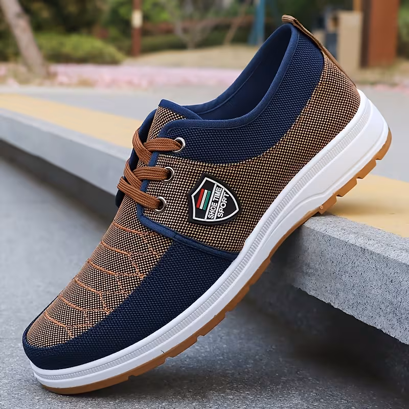 mens solid color solid sneakers lightweight low top lace up sneakers suitable for training outdoor daily wear cushioned sole breathable fabric upper casual sneakers no Product details 2