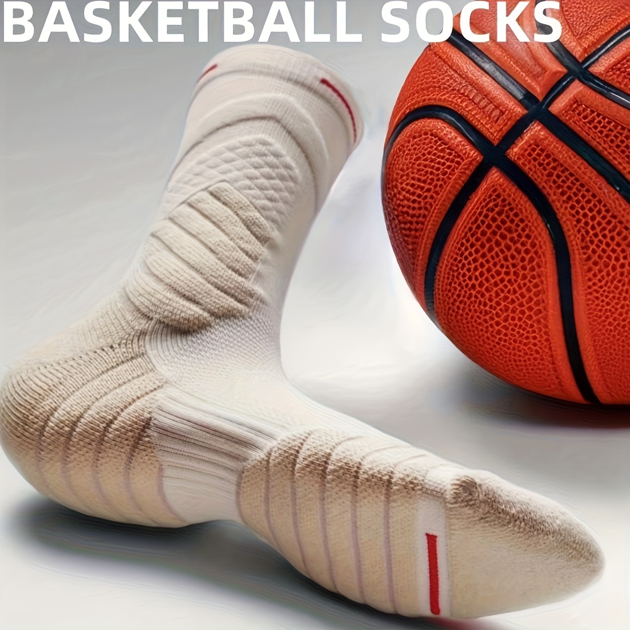 

1 Pair Of Professional And Practical Basketball Socks, Thickened For Elite Training, Non-slip, Wear-resistant And Sweat-absorbent