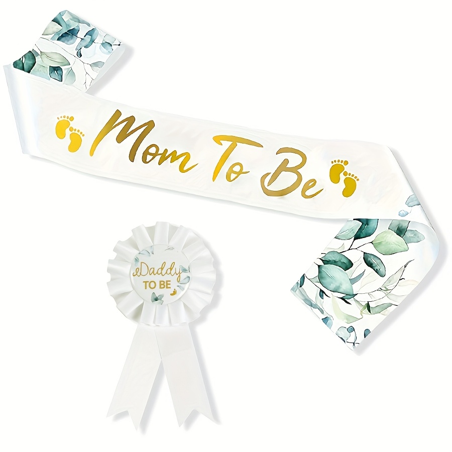 Image of A Set Of 2 Decorations For A Gender Reveal Party For Expectant Parents, Including Shoulder Strap Badges And Party Gifts I Perfect For Halloween