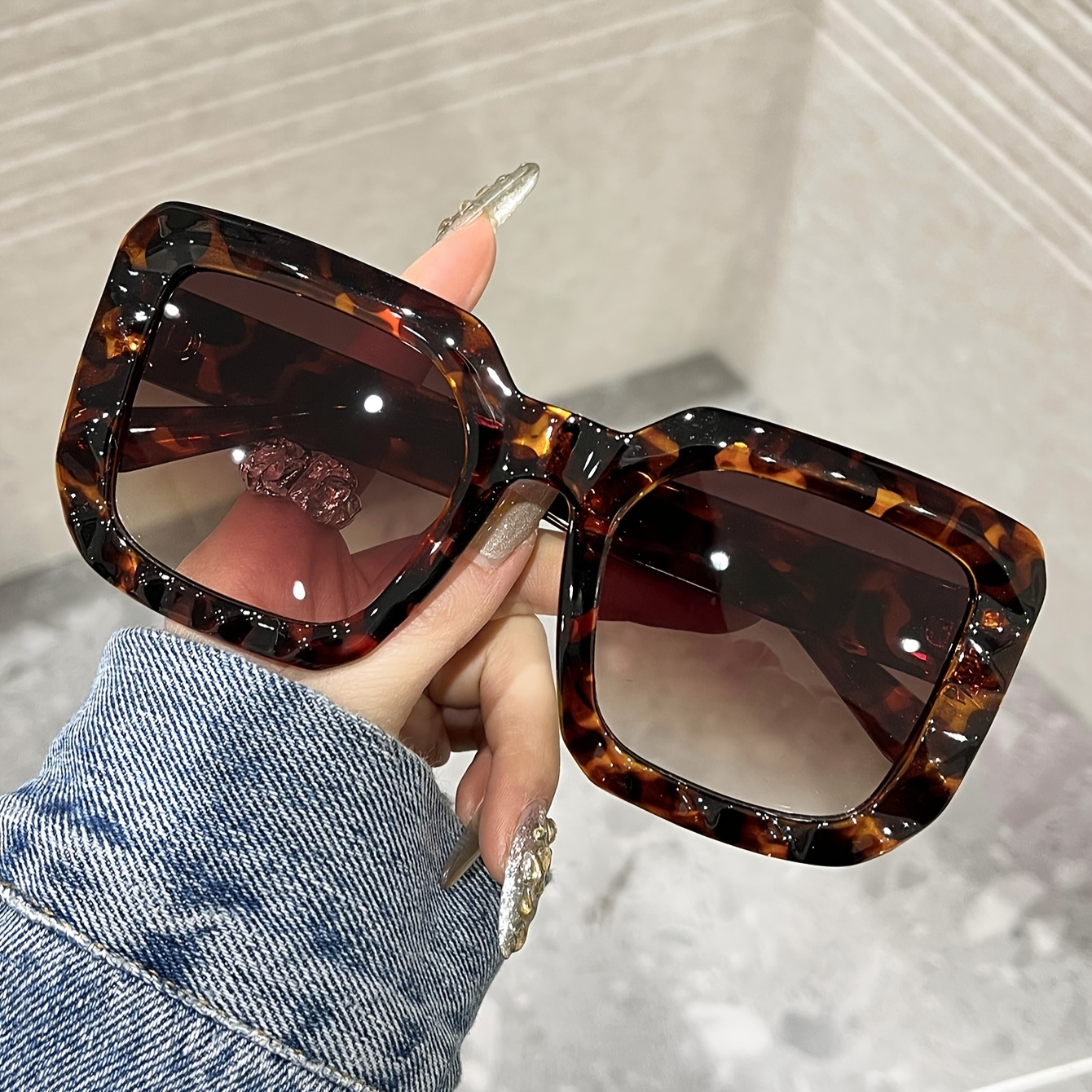 2pcs new retro oversized tortoiseshell fashion glasses for 