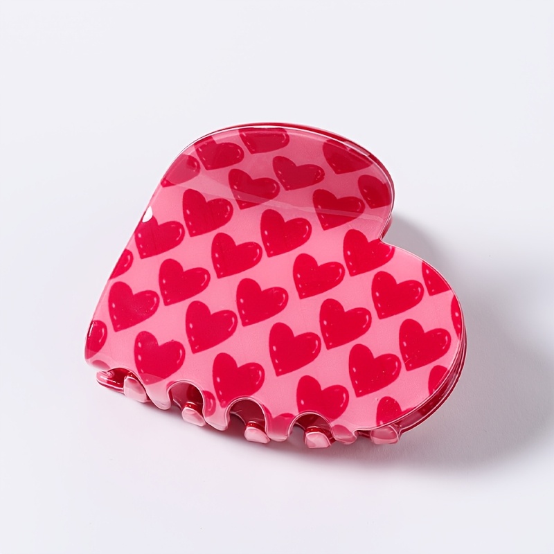 TEMU 1pc -shaped Rose Pattern Hair Claw, Women's Anti Slip Hair Clip, Strong To Hold Valentine's Accessory