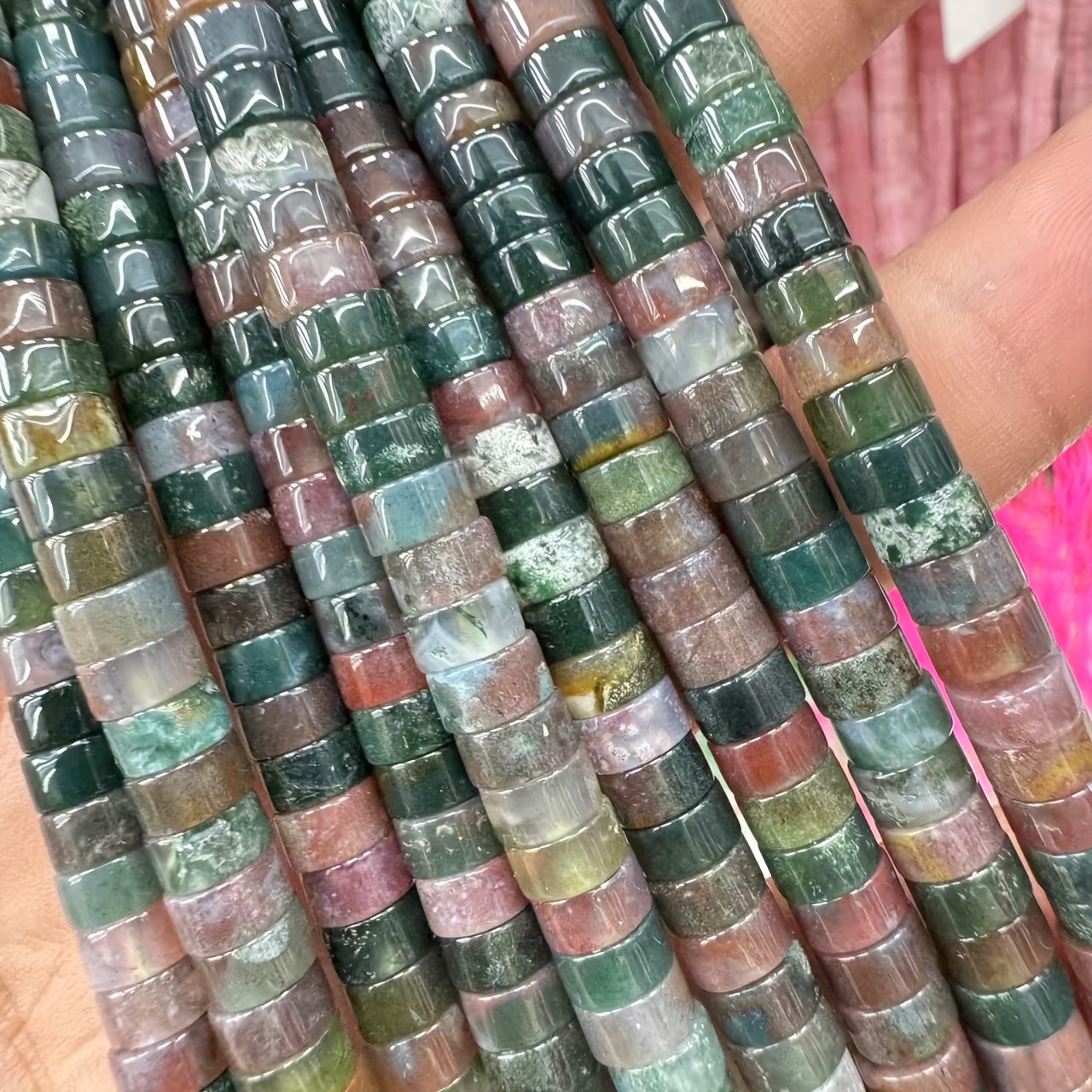 Natural Indian Agate Beads, 116pcs 3x6mm for Jewelry Making