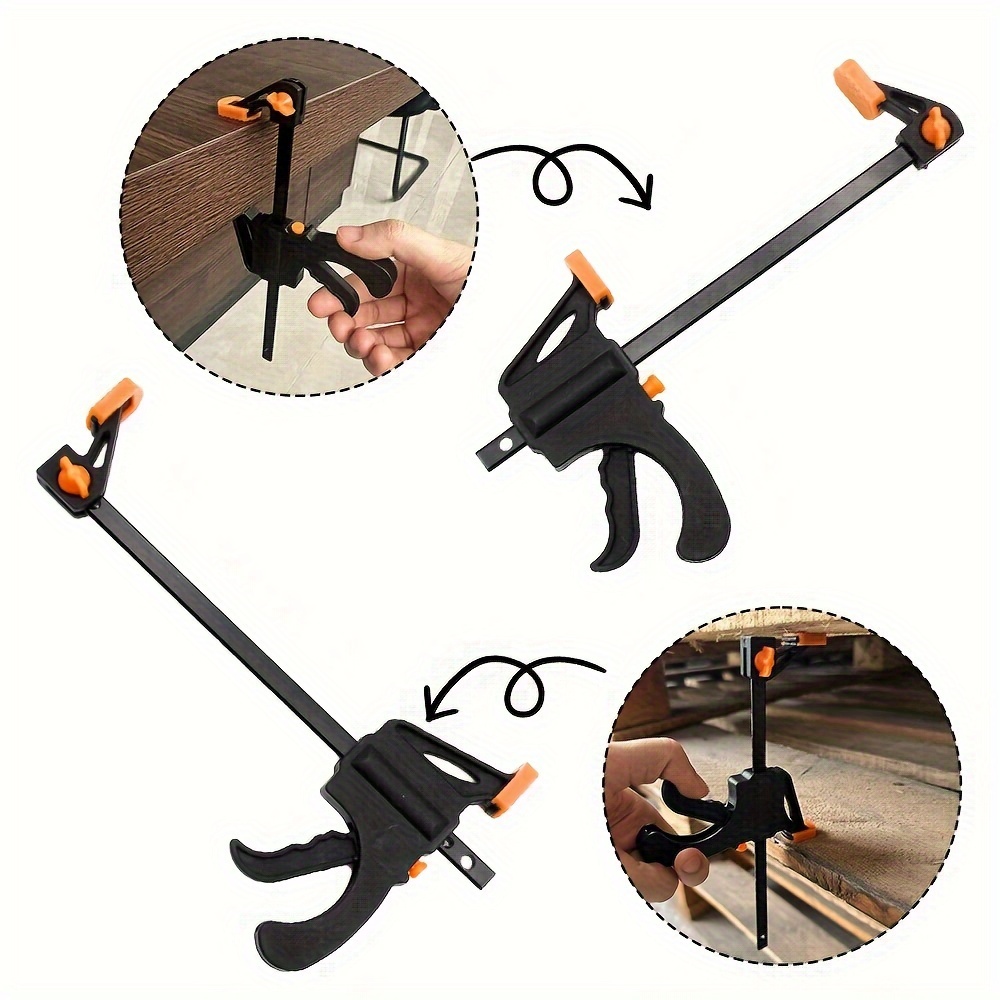 2pcs MINI 10.16cm F Clamp, Woodworking Clamp, Hard Quick Ratchet Release Speed Squeeze Clip, Woodworking Work Bar DIY Home Hand Tool