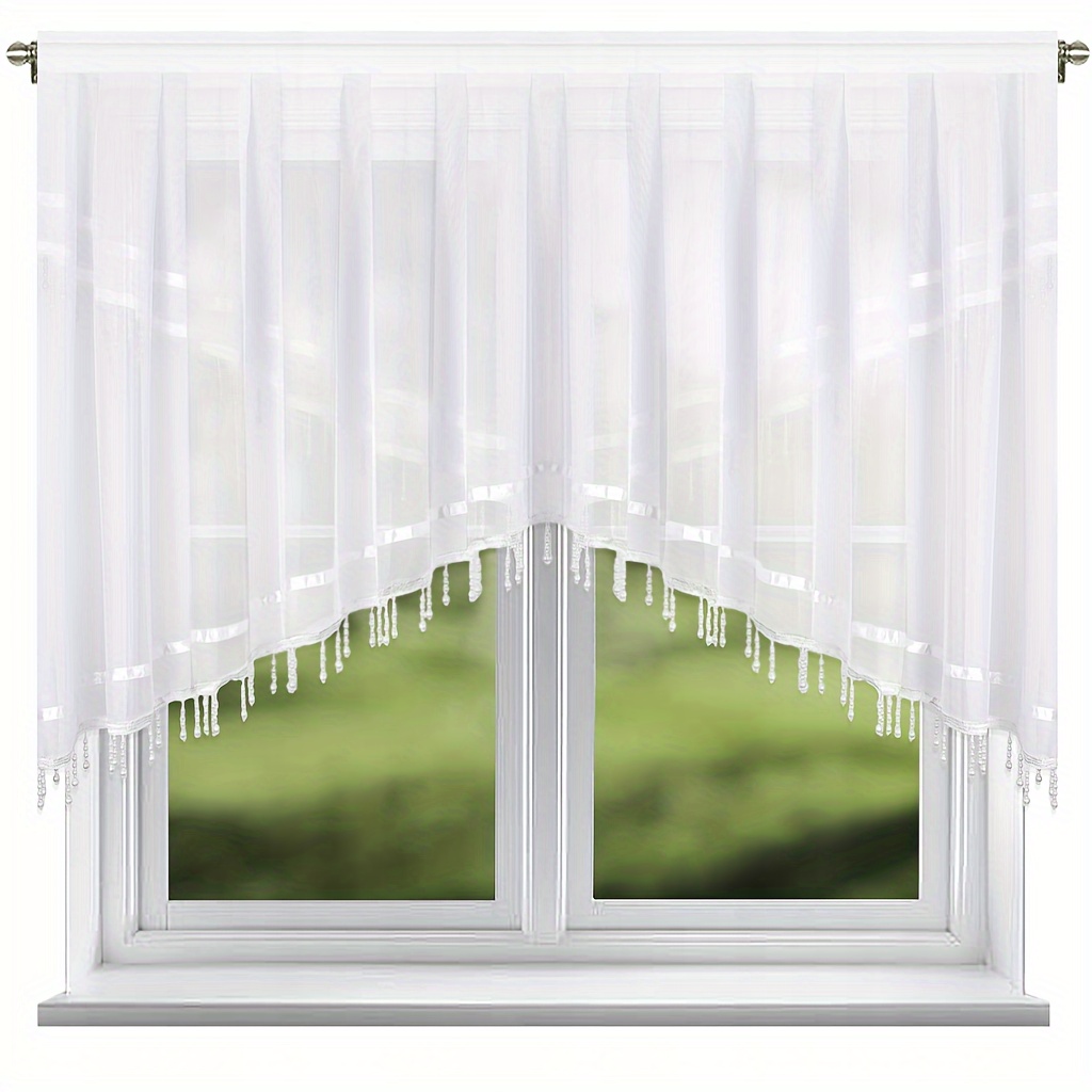 Image of Set Of Fh 247 Yarn Ribbon Shining Beaded Curtains For Kitchen, Bedroom, And Living Room Decoration