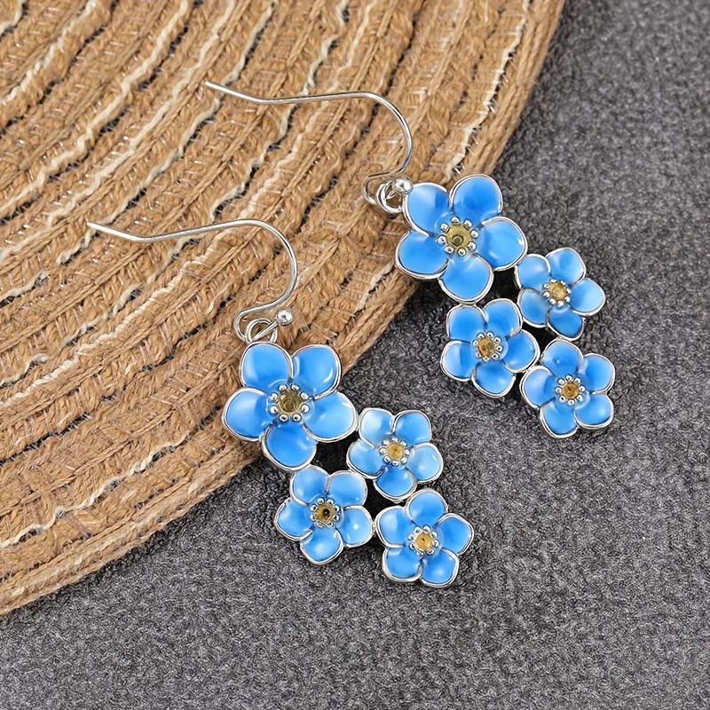E-shop YOYO Handgefertigte Bohemian Vintage Blaue Emaille Hängeohrringe – für Hochzeiten, Muttertagsgeschenk, Valentinstag – Handgefertigte