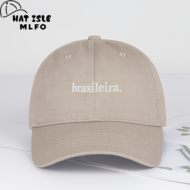 TEMU Minimalist, Trendy Brazilian-style Embroidered Plain-coloured Soft- Baseball Soft And Comfortable, With An Adjustable Ideal For Casual Attire,