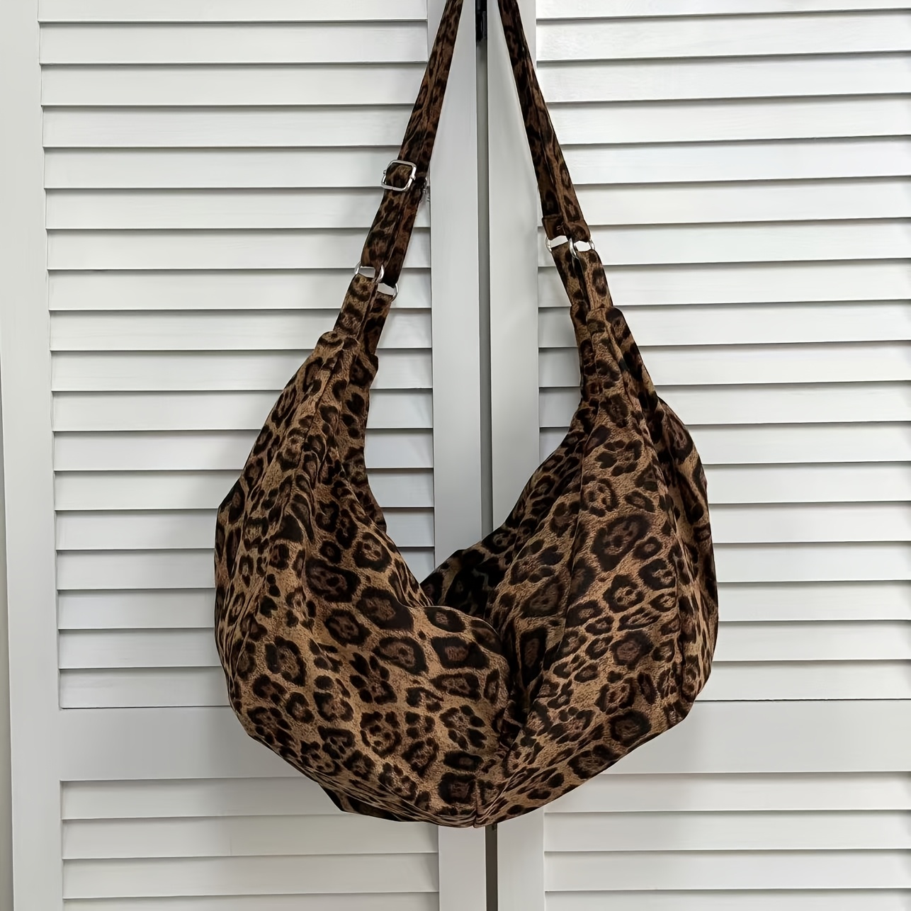 TEMU Fashionable Leopard Print Large-capacity Vacation Tote Bag For Women, Casual Travel Lightweight Commuter Shoulder Bag, Shopping And Hiking