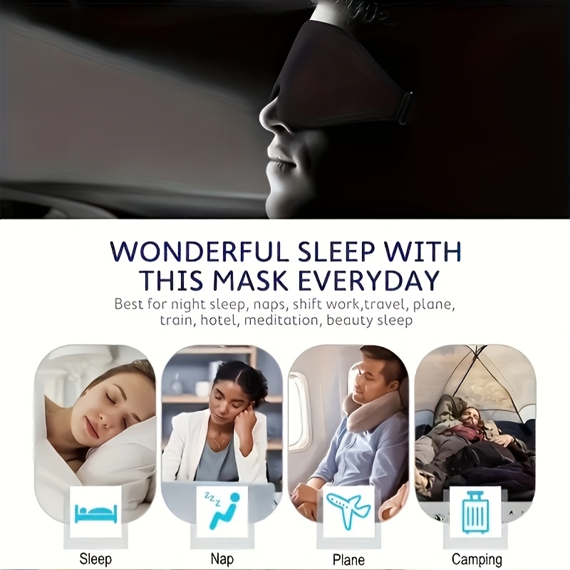 3d contour cup sleep mask for men and women adult sleep mask light blocking   night mask suitable for travel meditation     dye free suitable for all light beige types fathers day mothers day gift Product details 1