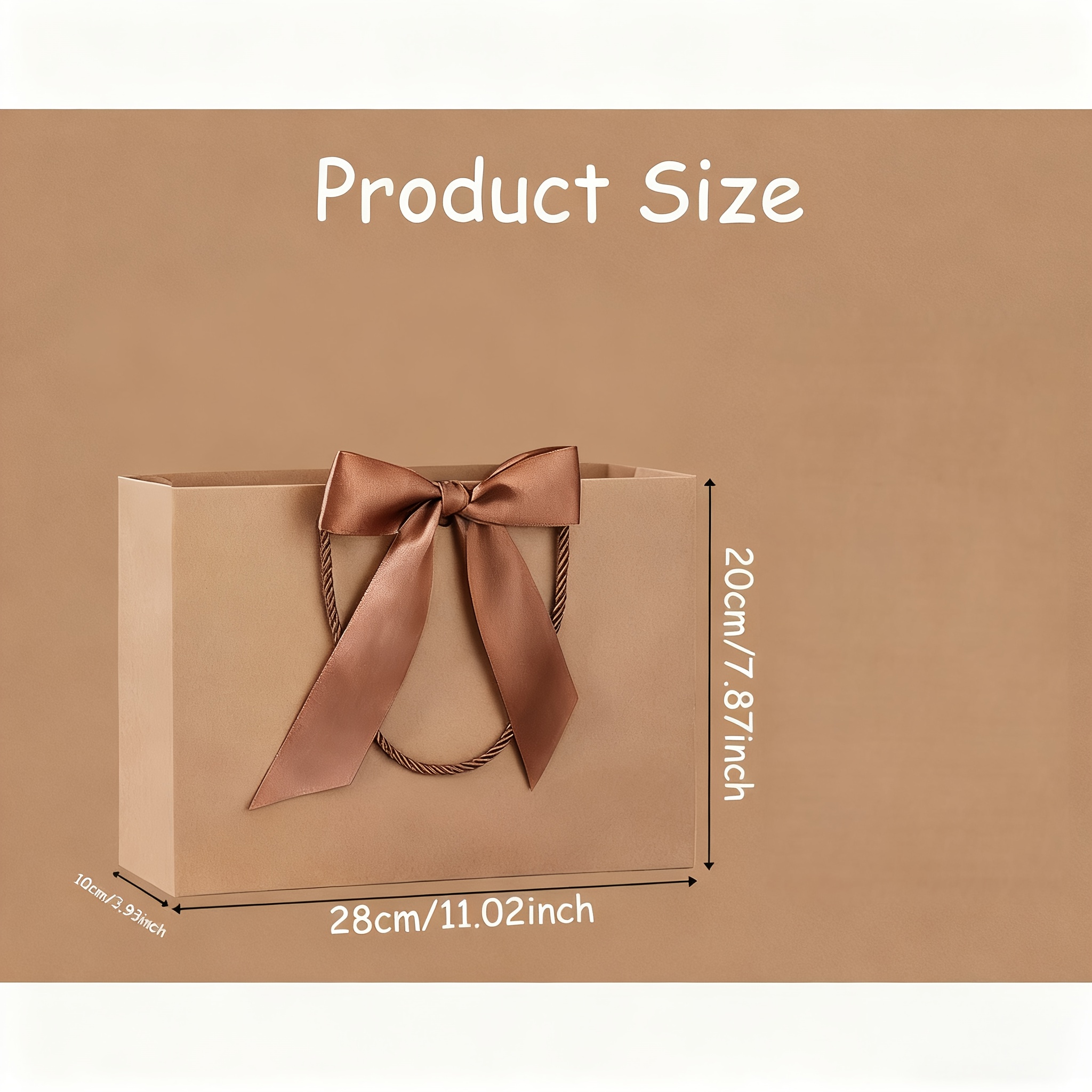TEMU Gift For Her/him 10pcs Gift Bags Medium Gift Bags 5pcs+5 Ribbons Medium Gift Bags With Handles And Bow Ribbons For Any Birthday, Wedding,