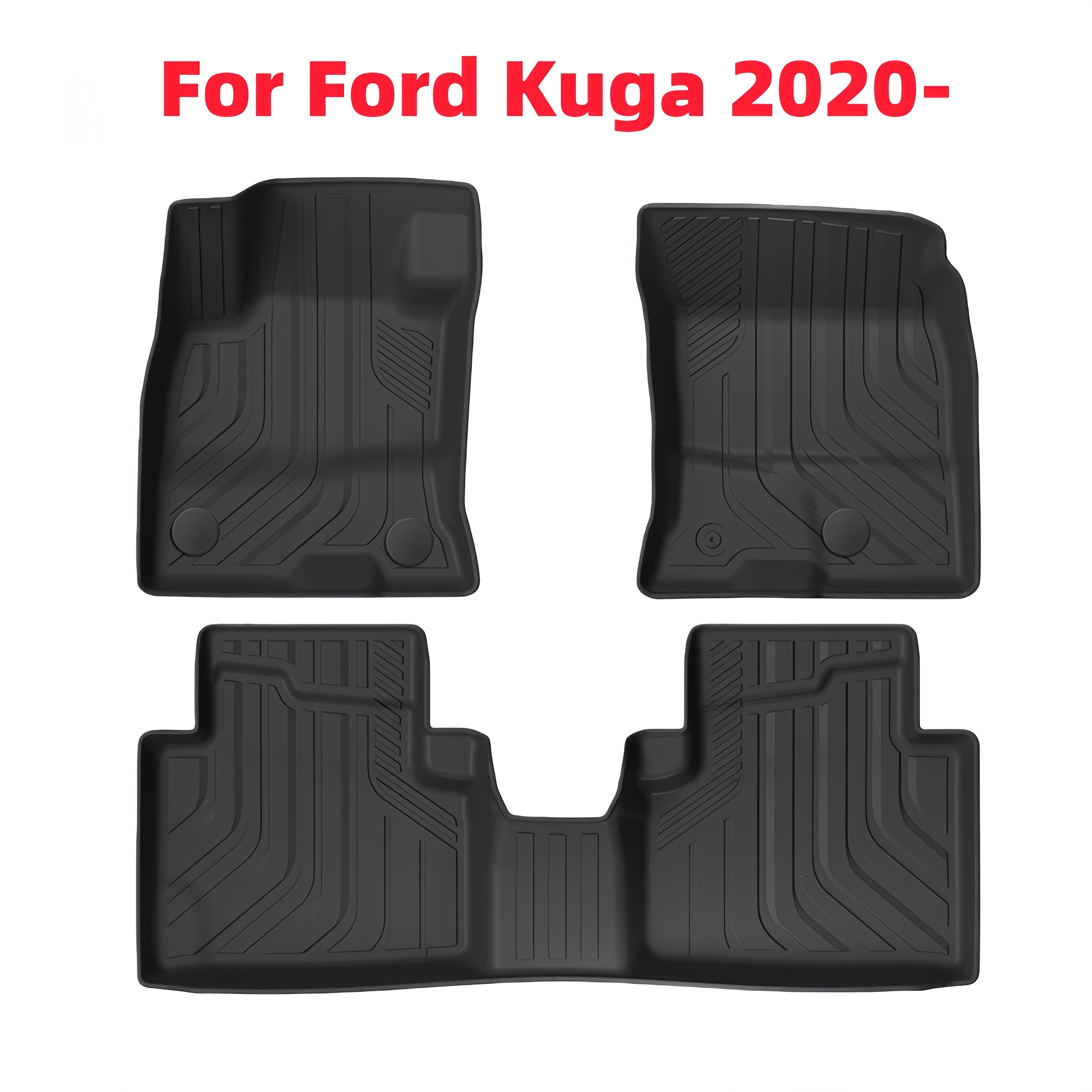 TEMU For The For Ford Kuga Car Mat Set, Left-hand Drive, Made Of Tpe Material, Waterproof, Dustproof, And Non-slip, Durable, Dirt-resistant, And