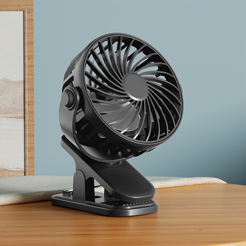 TEMU Multi-functional Clip-on Fan, A Portable Usb-rechargeable Desktop Fan With 360° Rotation, Long , And Powerful Airflow For Cool And Comfortable