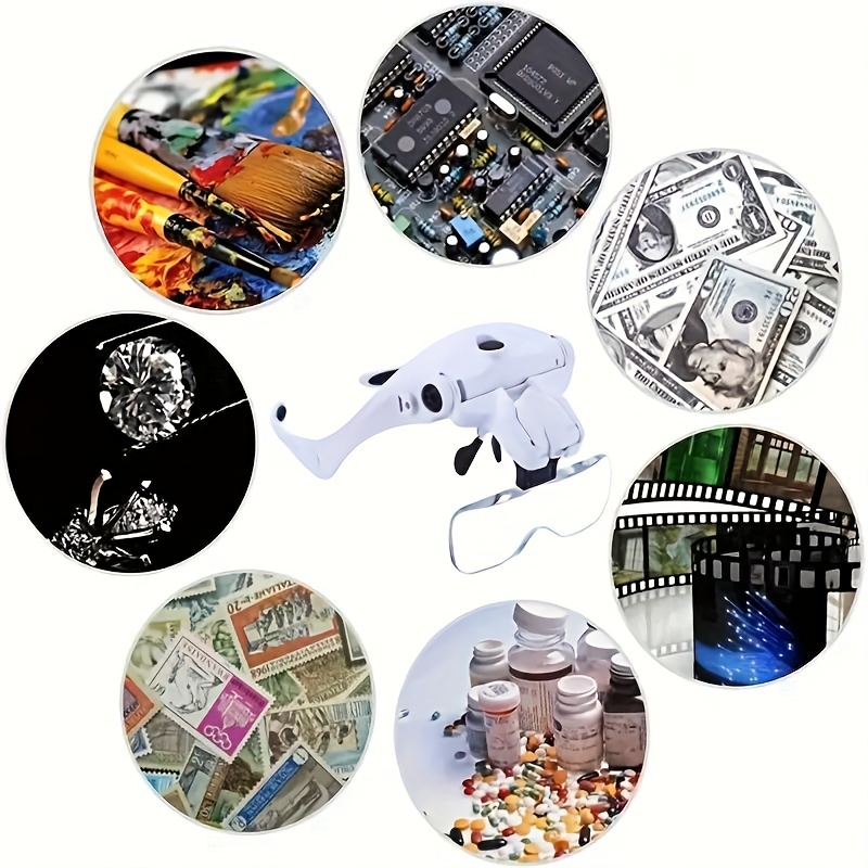 De     Et       2 LED Et 5 Lentilles Remplaçables   La  ,   À  , La Réparation Électronique De Montres (1,0X, 1,5X, 2,0X, 2,5X, 3,5X) détails 5