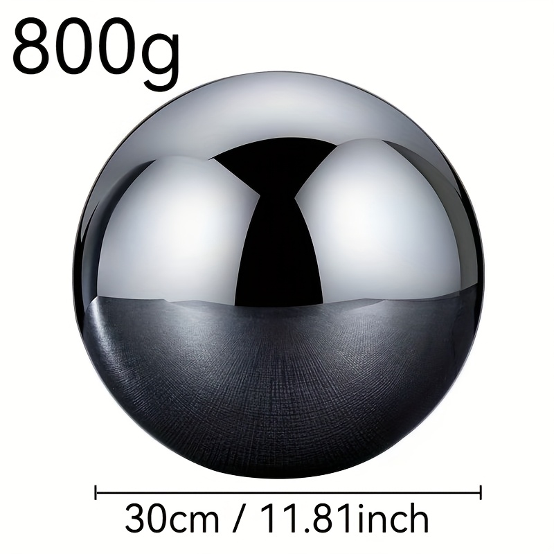 A 30cm (11.8 Inch) Stainless Steel Silvery Gazing Ball, A Polished Decorative Sphere, Hollow Floating Reflective , For Home Outdoor Pond And Swimming Pool Decoration