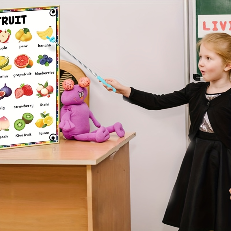 1pc Extendable Finger Pointer - Colorful Pink, Foldable Index finger Guide for Easy Reading, Ideal for Classroom and Home Use, Durable Stainless Steel