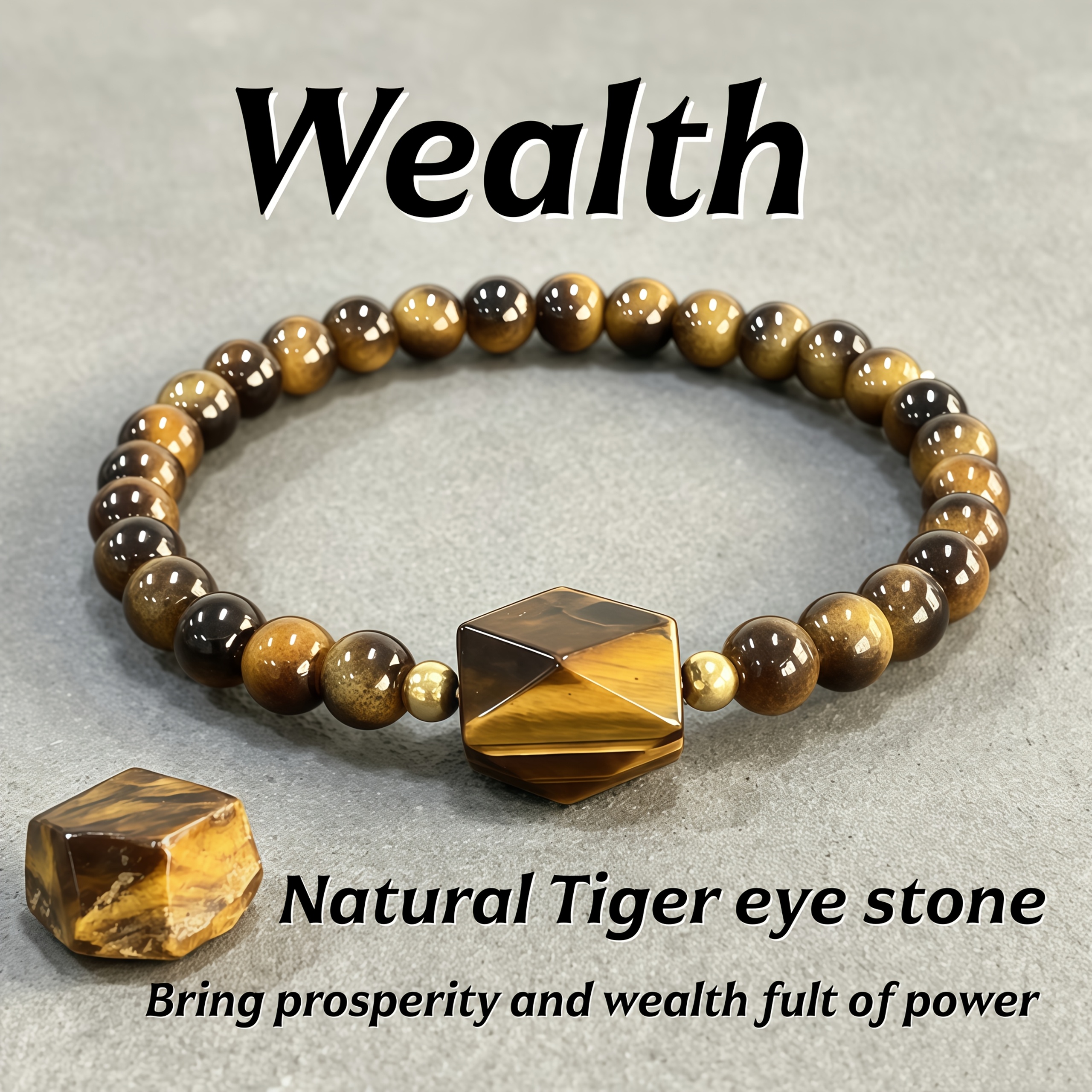 TEMU Natural Tiger Eye Stone Beaded Bracelet Attracts Wealth And . Recommended Bohemian Brown Outfit Jewelry. Suitable For Daily Wear. Jewelry. Ideal