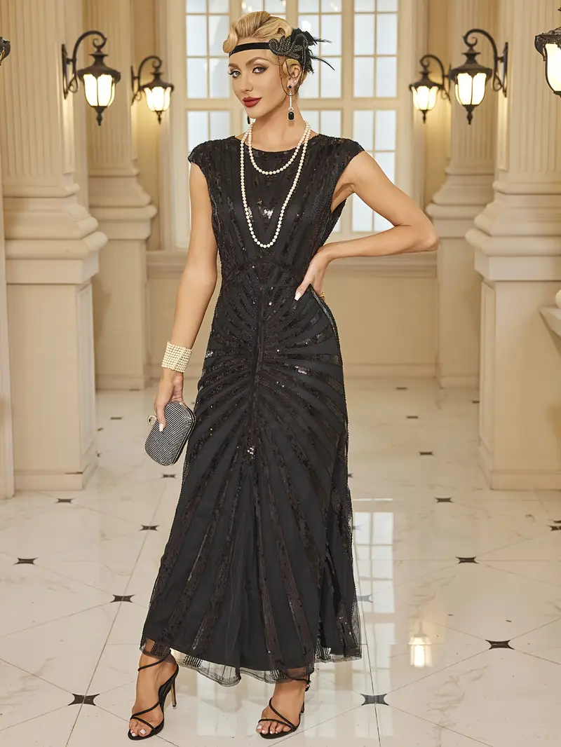 1920s Flapper Formal Gown Gatsby Style Dress Gatsby Prom Dress Evening Gown Charleston Dresses With Sleeves 1920s Flapper Formal Gown Gatsby Style Dress Gatsby Prom Dress Evening Gown Charleston Dresses With Sleeves