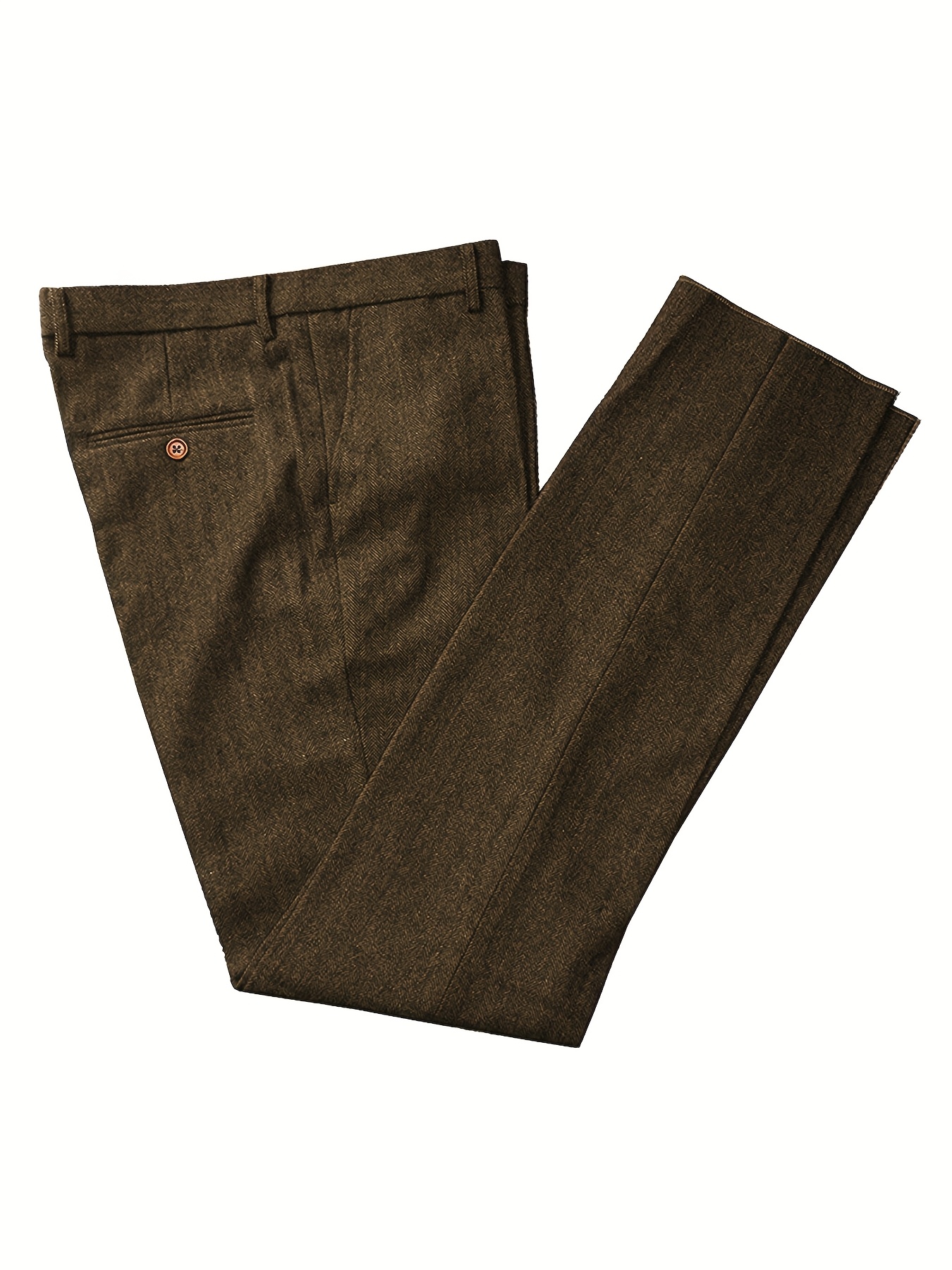 men's tweed dress pants vintage herringbone wool blend - Temu