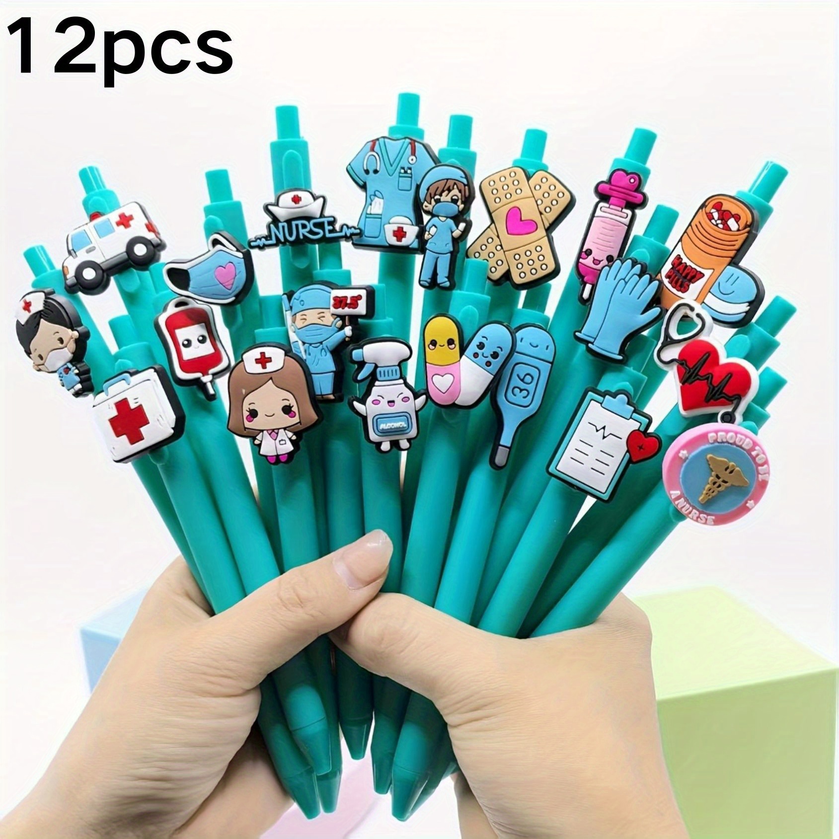 6/12pcs Medical Pen Round Ballpoint Pen | Medical Healthcare Pen For Nurse Doctor, Day Gift