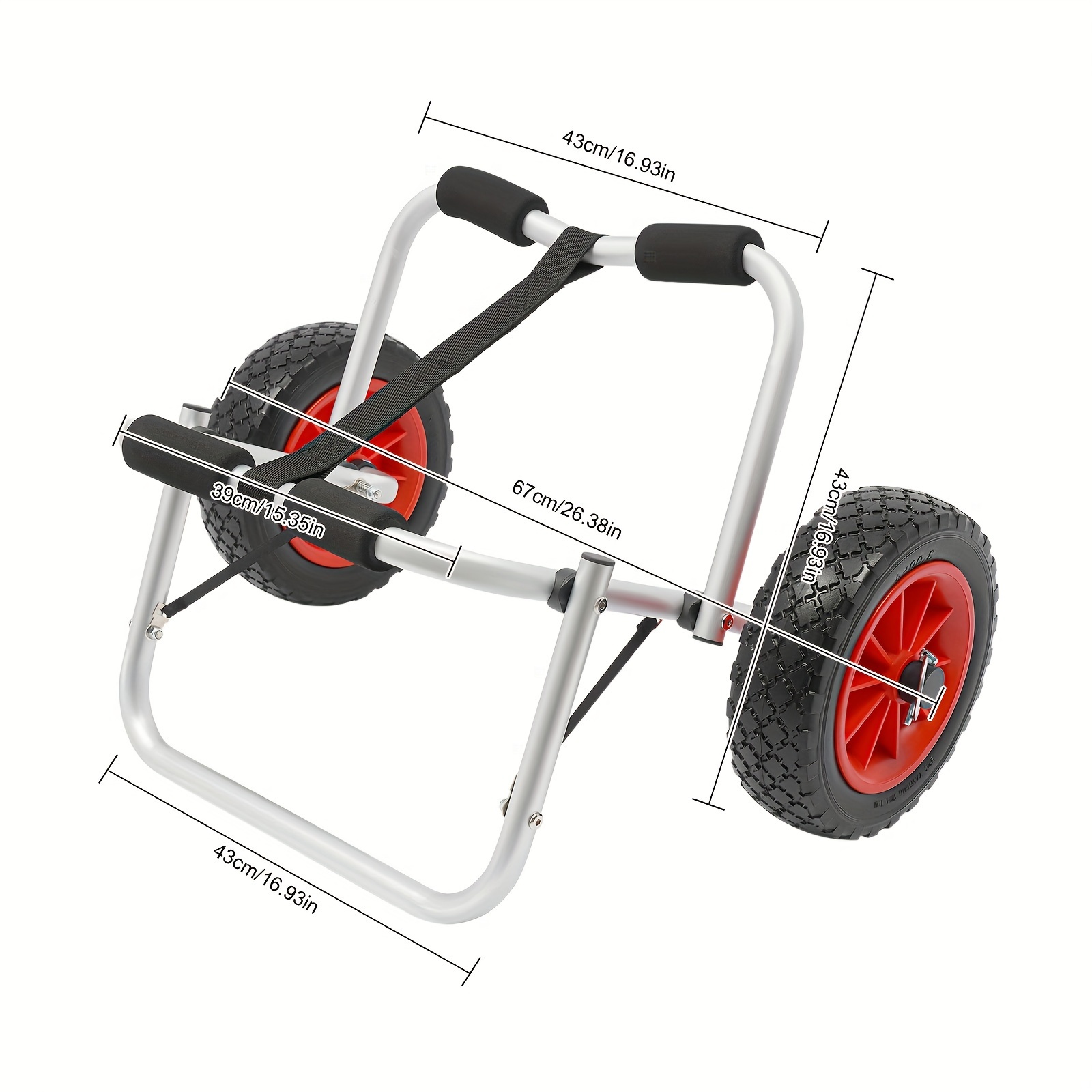 Canoe Trolley Cart With Strap For Carry Boats, , Life Rafts, Paddles
