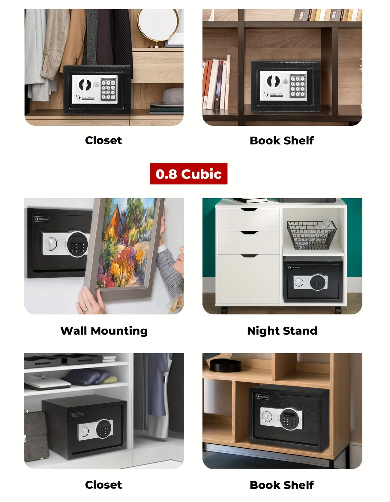 a heavy duty fireproof with a golden bag a safe with a password lock and key lock suitable for storing cash documents and black details 6