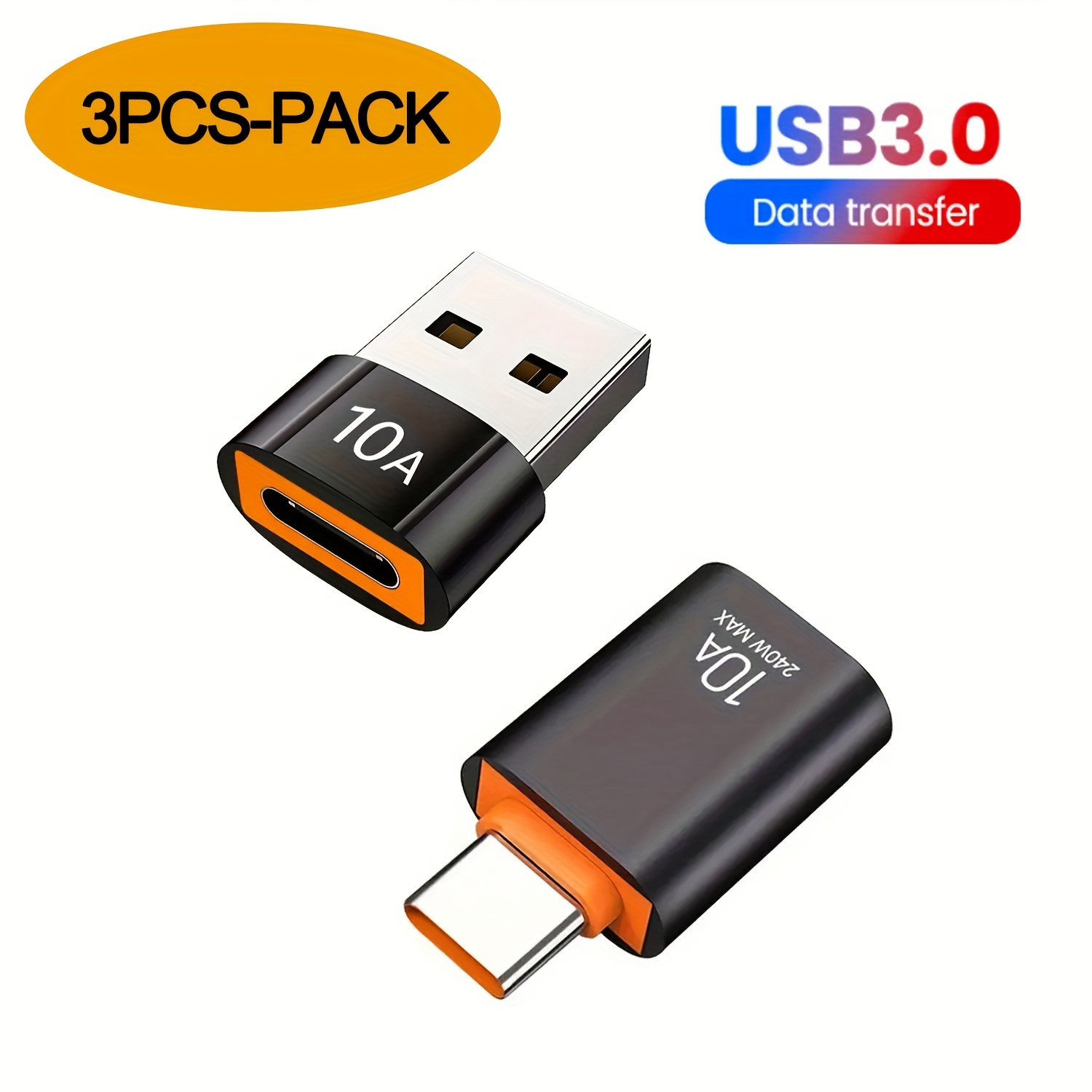 

3pcs Usb C Otg Adapters Usb 3.0 To Type C Adapter Usb Type C Connector Usb C Female To Usb Male Adapter, Type C To Usb A Charger Adapter For Type C Port To Usb