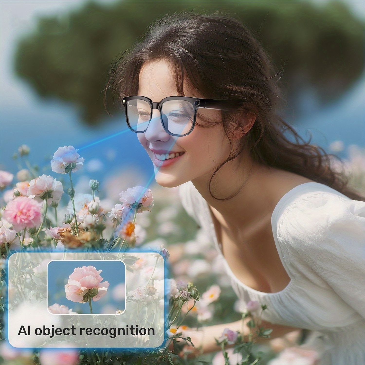 4K AI Smart Glasses with Real-Time Translation & Object Recognition, Open-Ear Audio, Ultra-Light Design, 8Hr Playtime, USB Rechargeable, Passive 3D Technology