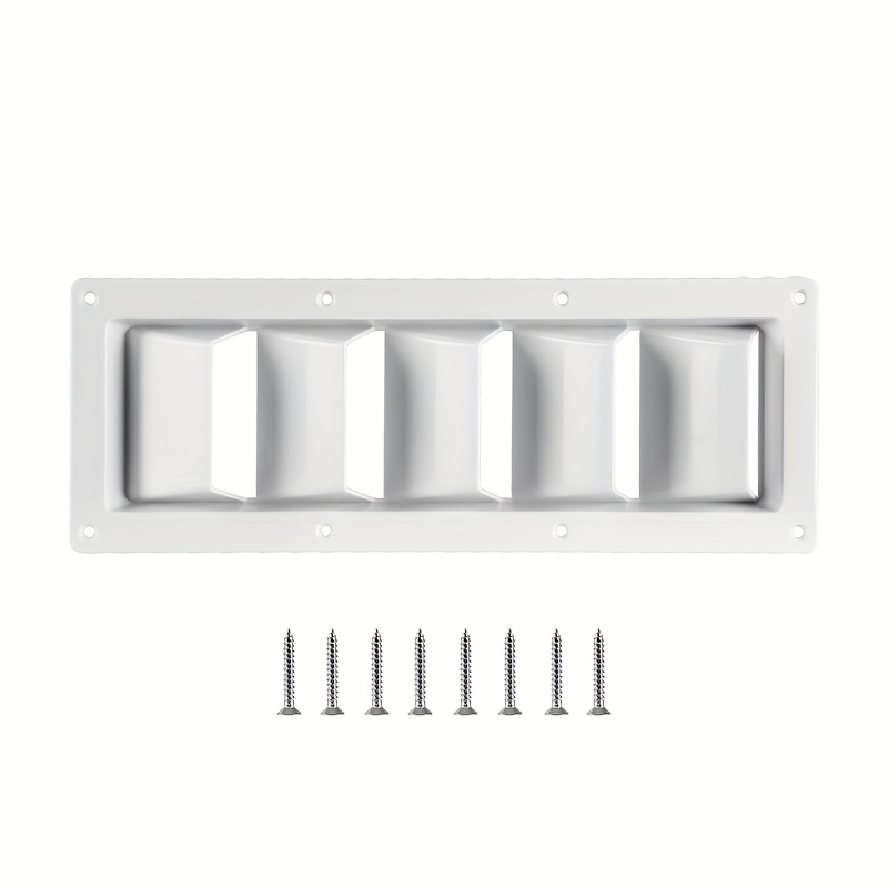 Long Strip Air Vent Grille Cover – 1 Pair White Rectangle Vents For Caravan, RV, Marine, And Cabinet Use