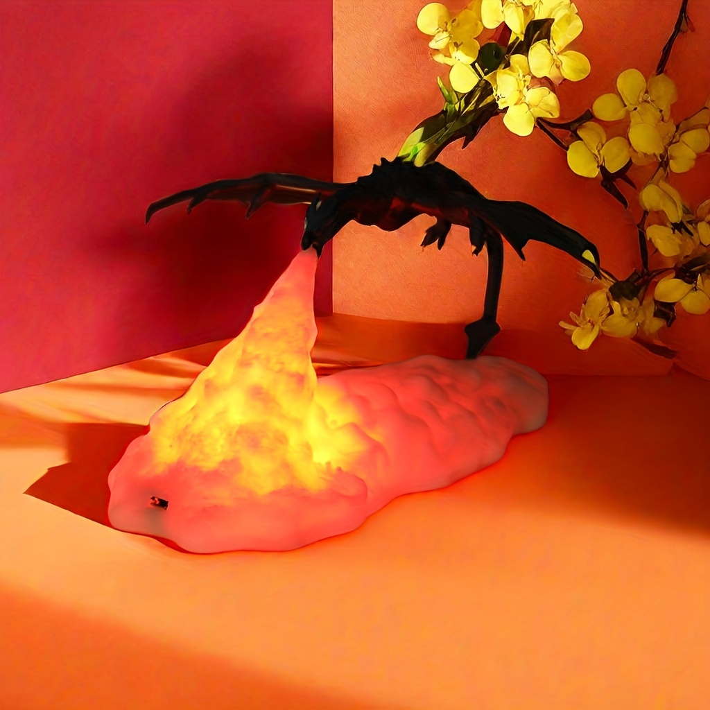 Fire Dragon 3D Printed Night Light Table Lamp