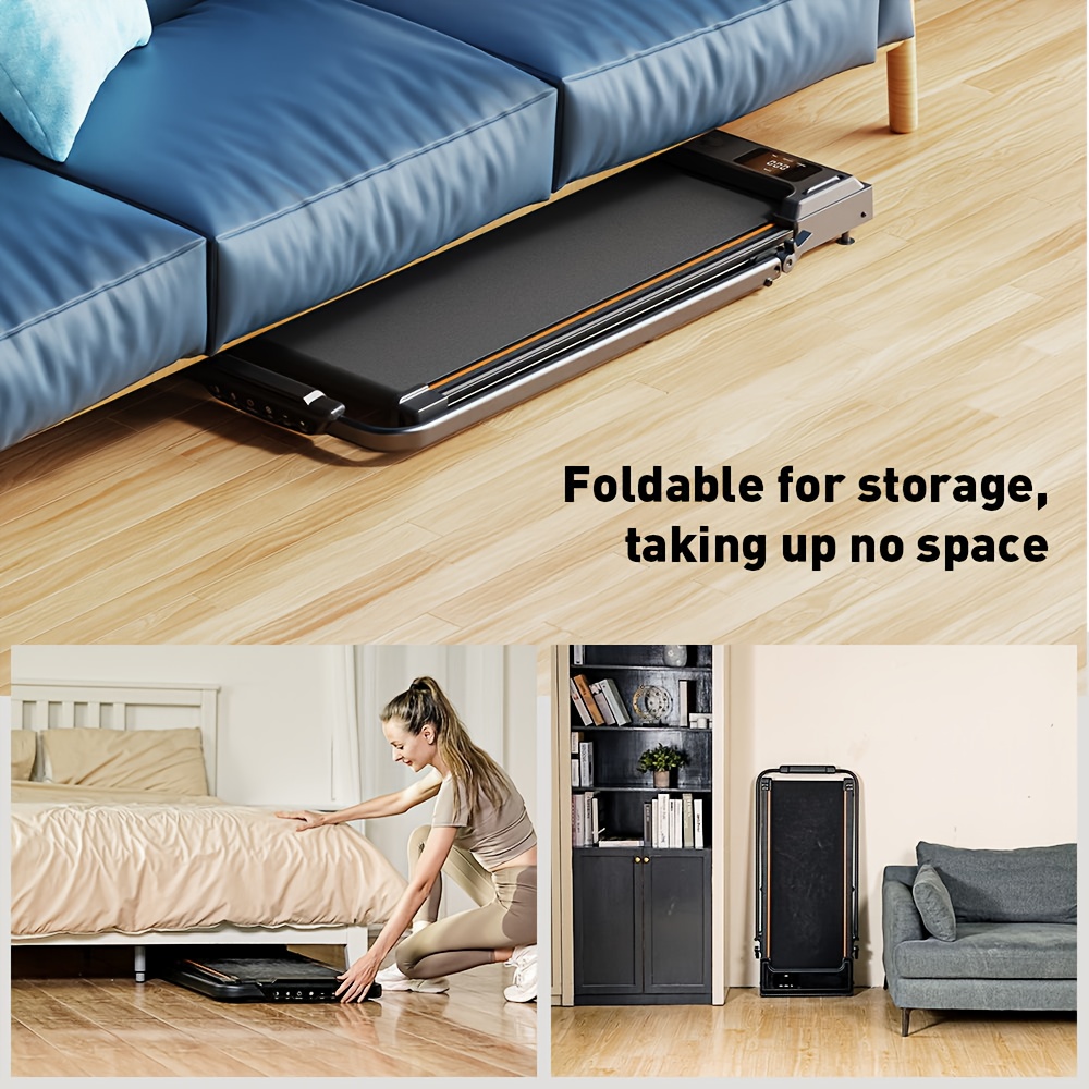 Electric Treadmill-15°, Portable Walking Treadmill Placed Under The Table, Ultra-thin Machine, LCD Display, Suitable For Home Office Fitness, No Installation Required