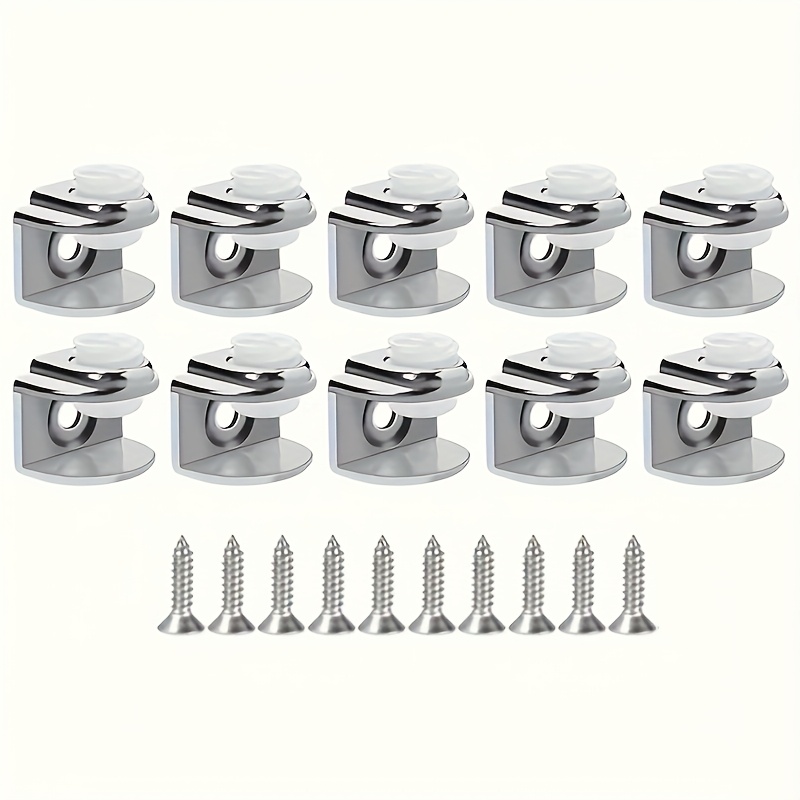 TEMU 20 marcos de sujeción ajustables para vidrio en aleación de con tornillos, grosor 4-9mm - soporte metálico resistente ideal para paneles de baño