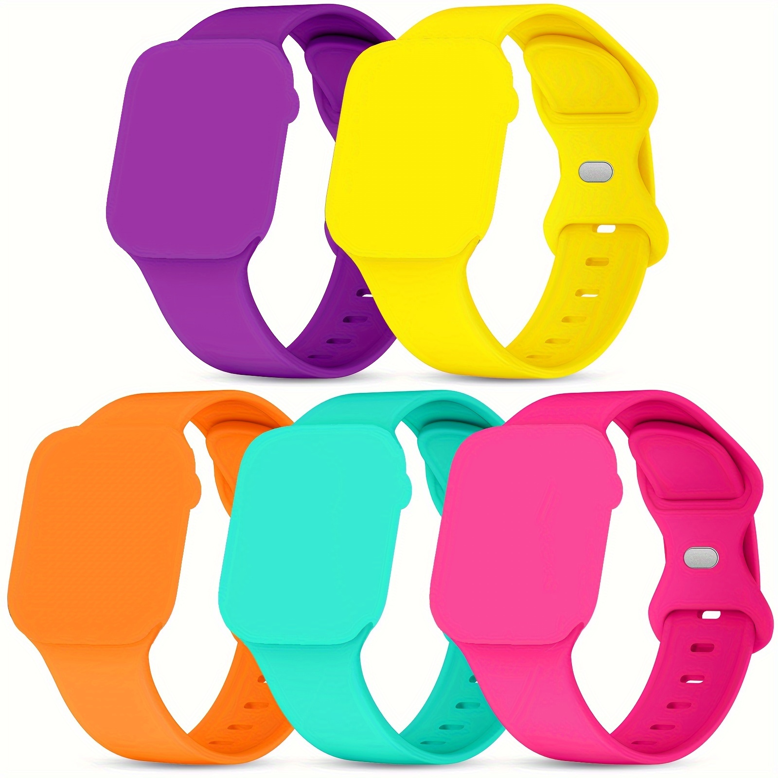 

5 Packs Sport Bands Compatible With Watch Band 38mm 40mm 41mm 42mm 44mm 45mm 49mm, Soft Silicone Waterproof Strap Compatible With Iwatch Watch Series 9 Ultra 8 7 6 5 4 3 2 1 Se Women Men