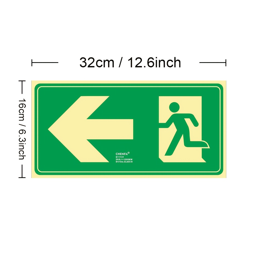 TEMU A Luminous Sign - Made Of Durable Pvc Material, Measuring 12.6 Inches By 6.3 Inches, Featuring A 'left' Arrow And Border, Suitable For Fire And