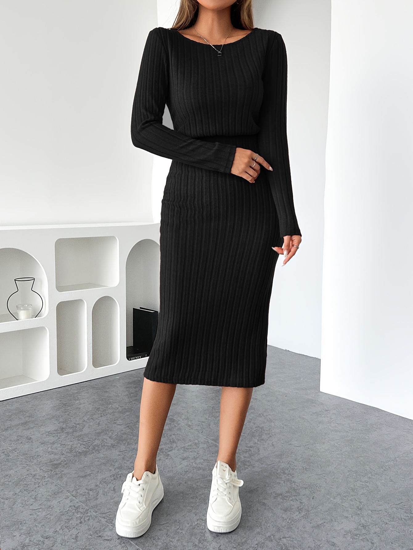princess polly baby blue dress Shop Beige Cable-Knit Midi Bodycon Dress - Casual Winter