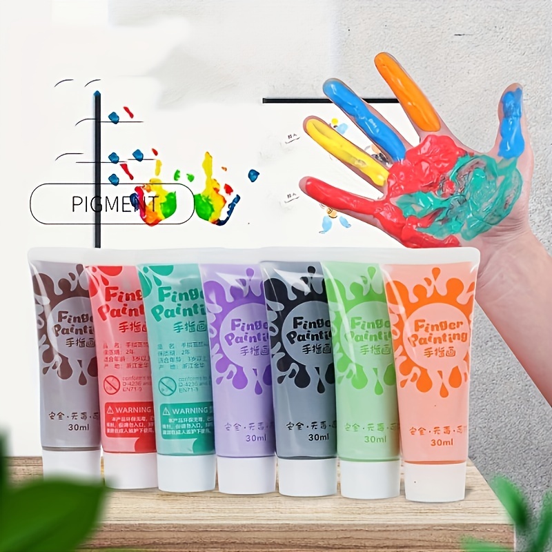 

7 Pcs Washable Finger Paint - Non-toxic, Great For Gifts, Craft Projects, And Diy Hand Painting (30ml)