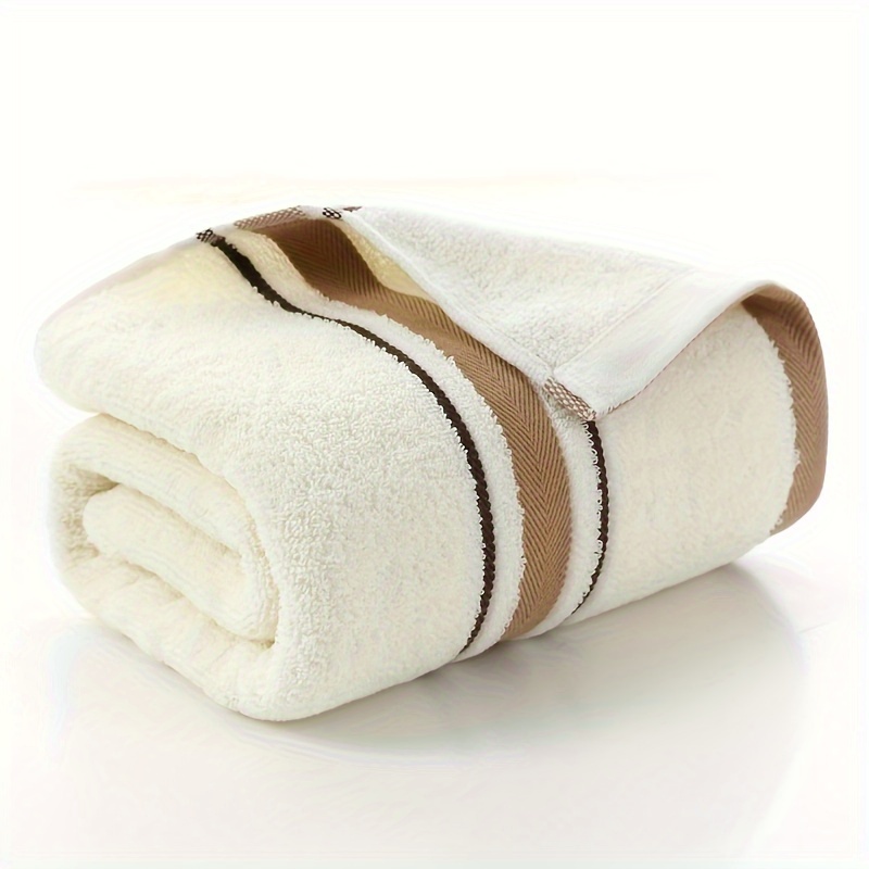 TEMU 100% Cotton Bath Towel Set - Quick Drying, Absorbent, Machine Washable Rectangular Bath Towel - Suitable For Home, Beach, Hotel - Hand Towel And Bath Towel Series