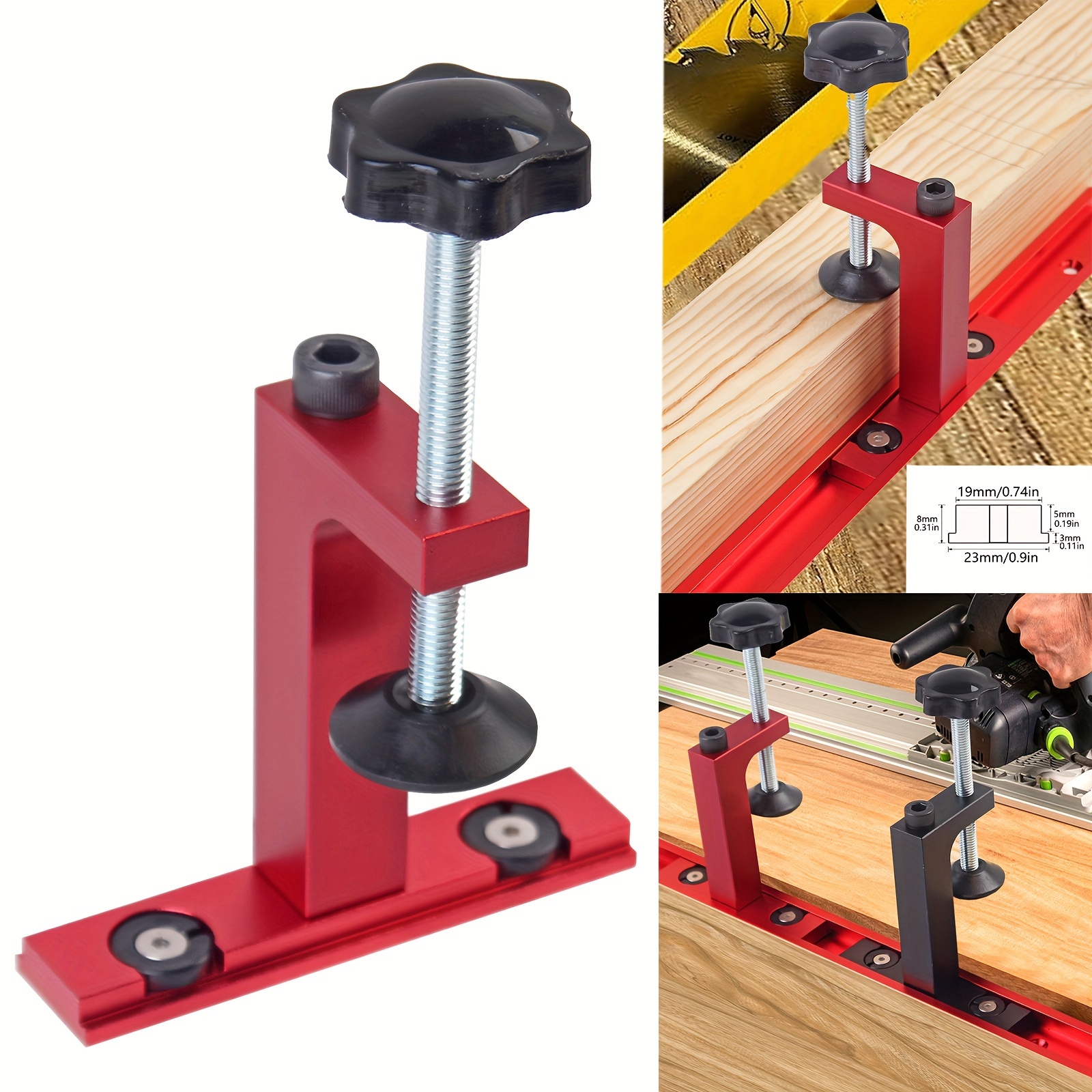 

1pc Heavy-duty Aluminum Clamp For Woodworking - Adjustable 30/45mm, Band Saw Table Fixed F Clamp With 6" Thin Profile , Woodworking Clamps