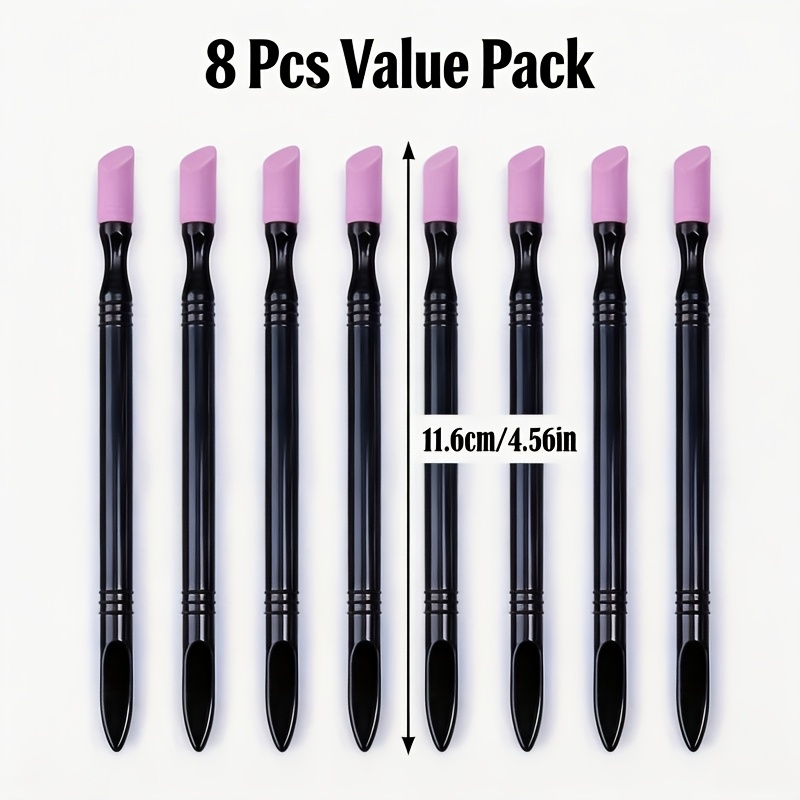 8pcs Professional Nail Cuticle Remover& Dead Skin Pusher Set, Dual-ended Manicure Tools Grooming, Cuticle Cleaner Pen For Smooth Nails