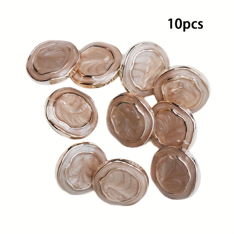 E-shop 10 Stück 1,8 cm runde Kamelfarbene Plastikknöpfe für Pullover Mäntel, Winter-Dekoknöpfe