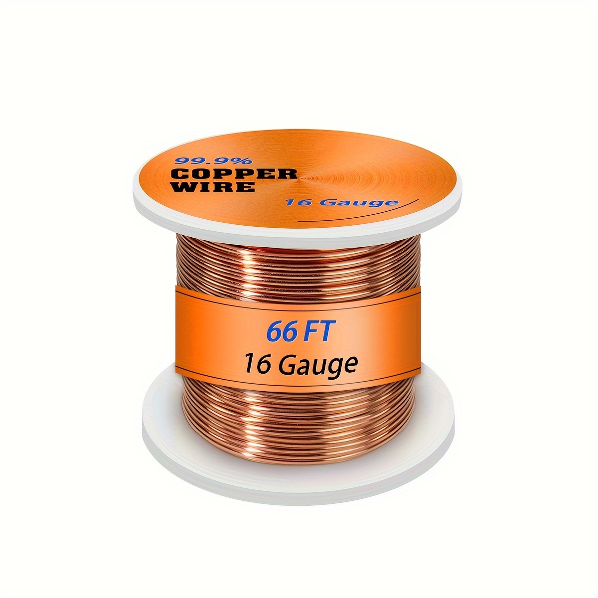 

16 Gauge 99.9% Copper Wire, Pure Copper Wire For Jewelry Making, 66ft 1.3mm Diameter Solid Bare Copper Wire For Gardening, Soft Copper Wire 16 Gauge For Craft 1/2 Lb Spool